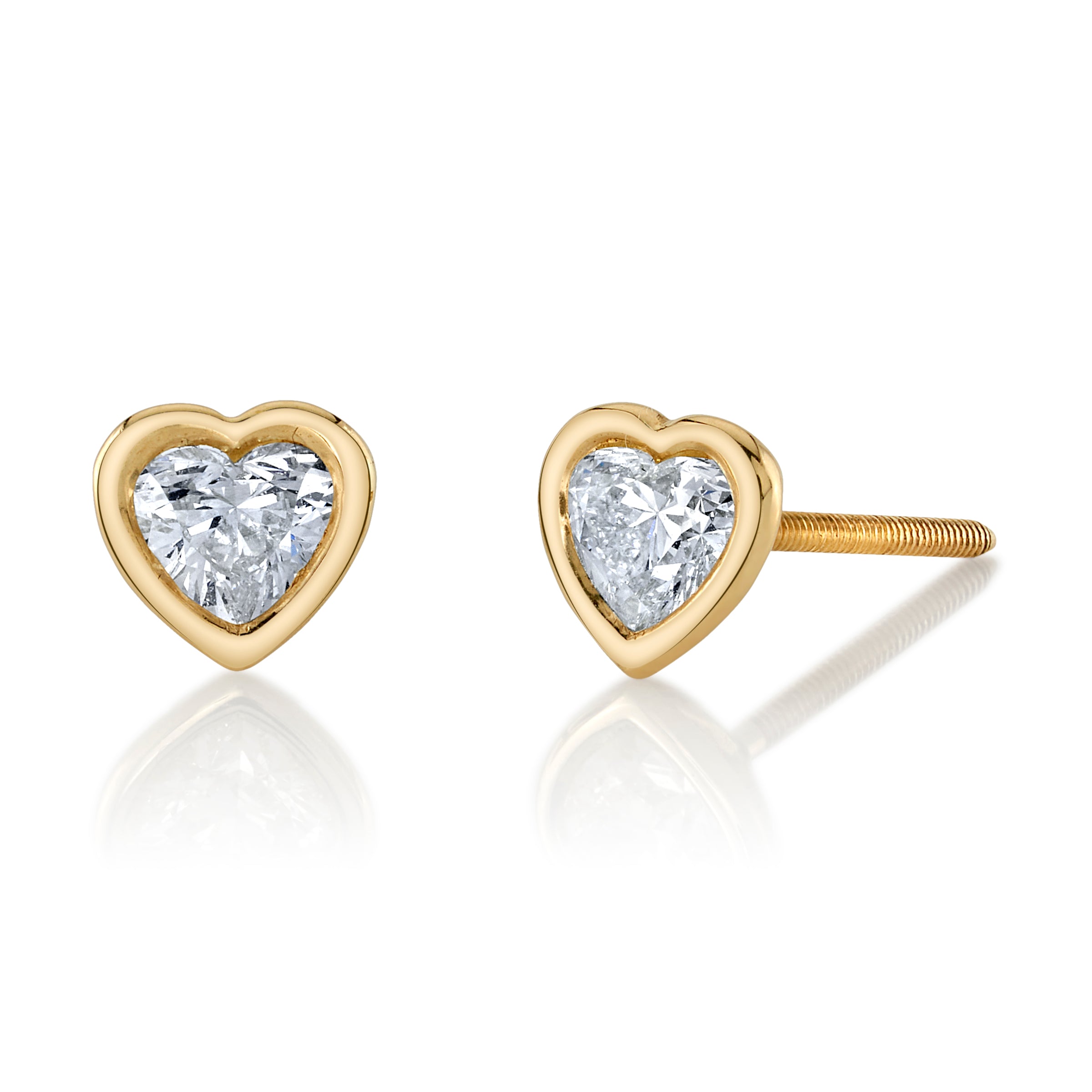 Small Diamond Heart Stud Stud Earrings Roseark Deux Pair