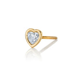 Small Diamond Heart Stud Stud Earrings Roseark Deux Single
