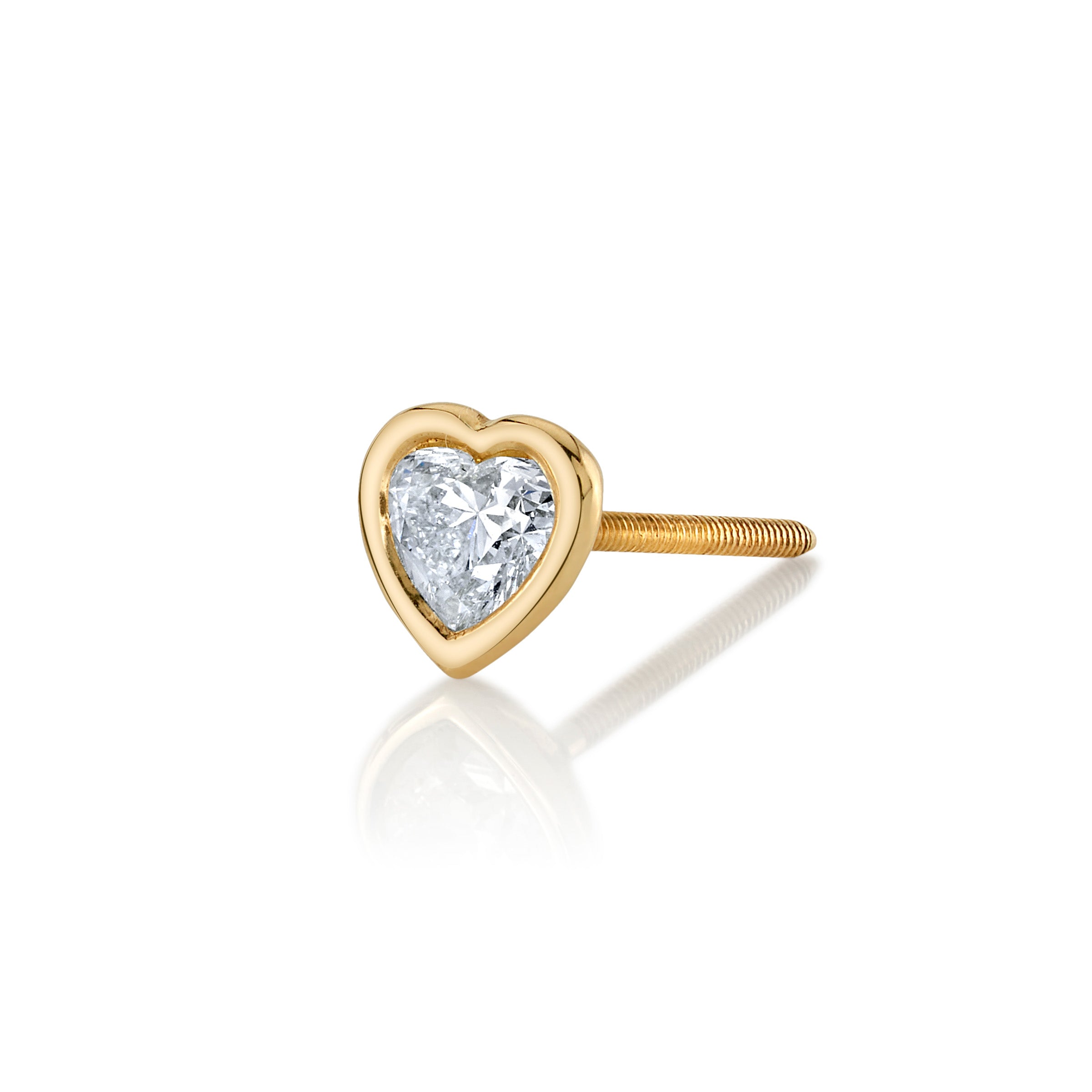 Small Diamond Heart Stud Stud Earrings Roseark Deux Single