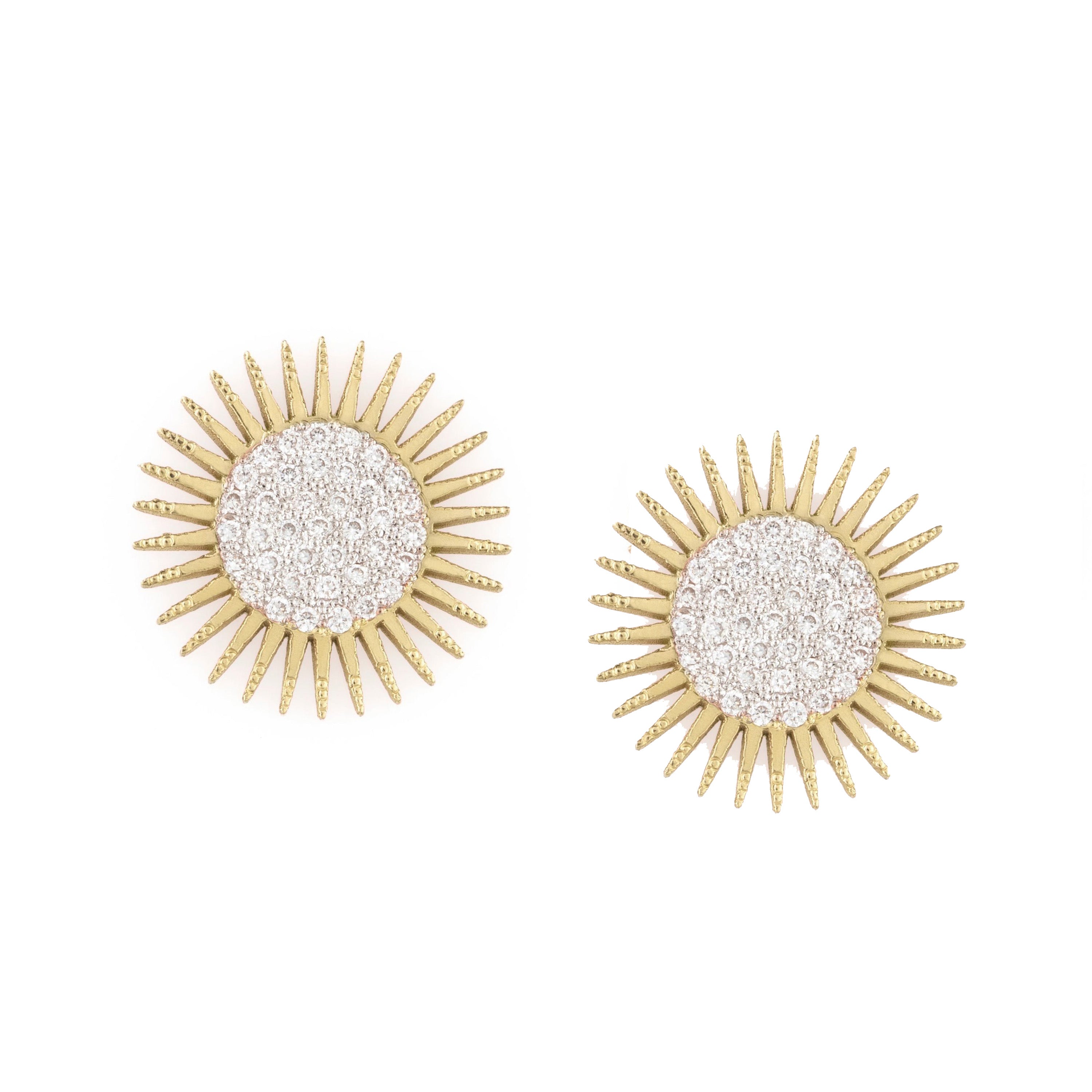 Shining Soleil Studs with Diamonds Stud Earrings Falamank