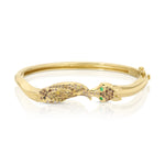 Diamond Fox Cuff with Emerald Eyes Bangle Roseark