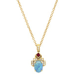 Opal Ruby Diamond Pendant Pendant Necklace Roseark Vintage