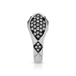 Engraved Diamond Snake Huggie with Emerald Eyes Huggie Earrings Roseark Deux