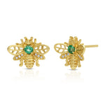 Emerald Diamond Mini Bee Stud Stud Earrings Roseark Deux Pair