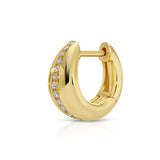 Diamond Line Huggie Huggie Earrings Roseark Deux Single