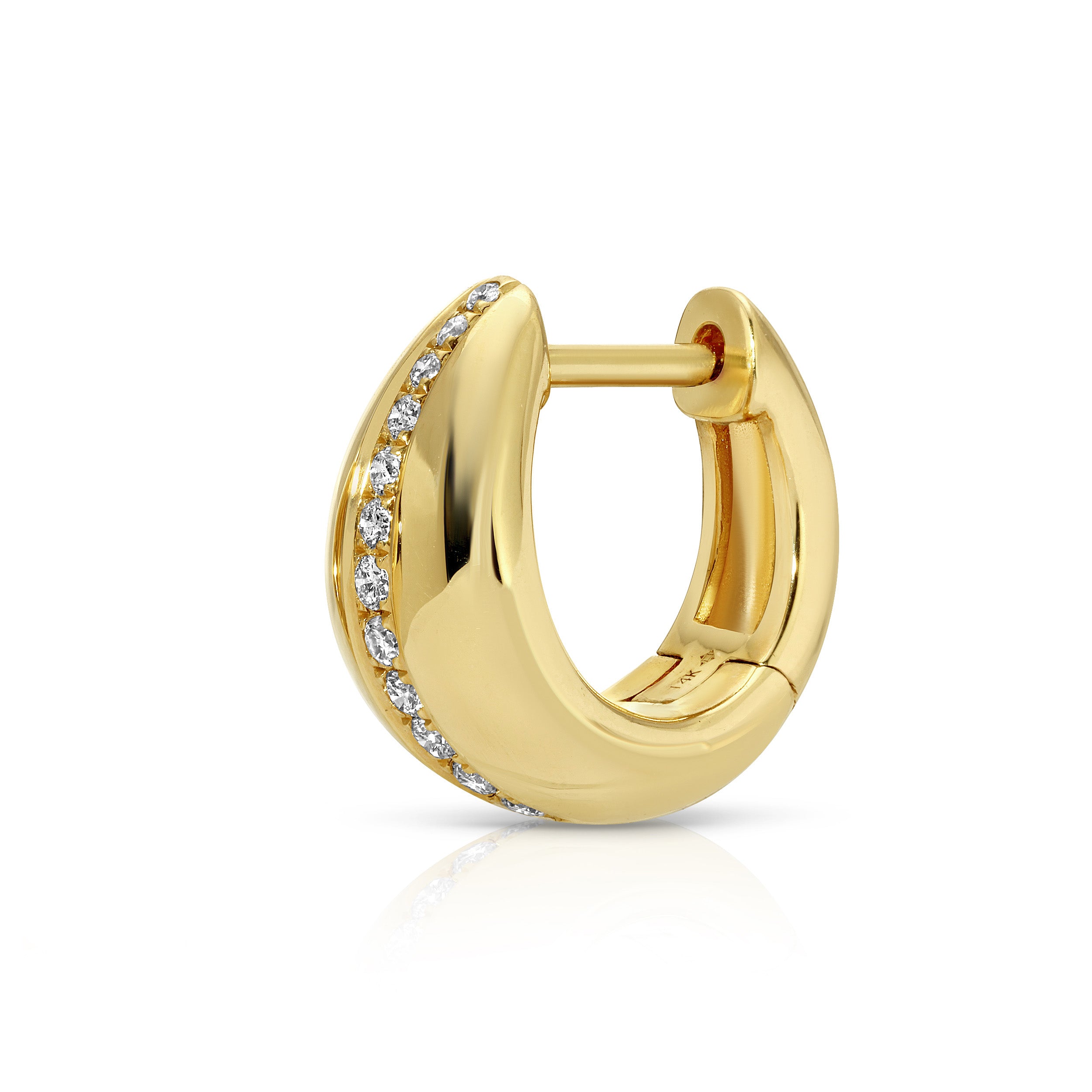Diamond Line Huggie Huggie Earrings Roseark Deux Single