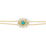 Turquoise Diamond Baguette Evil Eye Bracelet Bracelet Roseark Deux