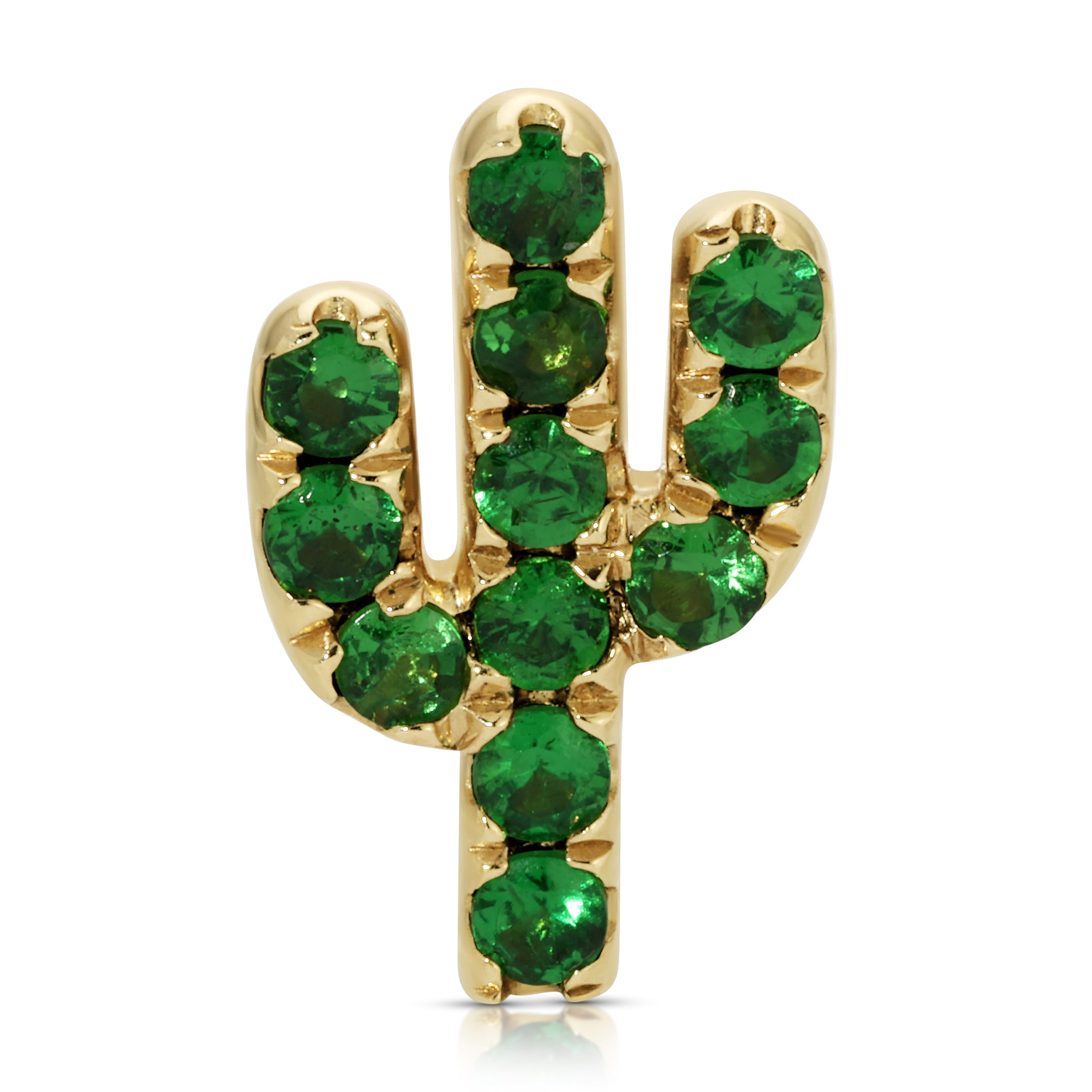 Mini Emerald Cactus Stud Stud Earrings Roseark Deux Single