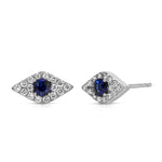 Pave Diamond Sapphire Eye Stud Stud Earrings Roseark Deux Pair