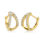 Pave "V" Diamond Huggie Huggie Earrings Roseark Deux Pair