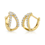 Pave "V" Diamond Huggie Huggie Earrings Roseark Deux Pair