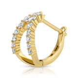 Pave "V" Diamond Huggie Huggie Earrings Roseark Deux