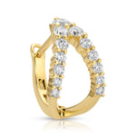 Pave "V" Diamond Huggie Huggie Earrings Roseark Deux Single