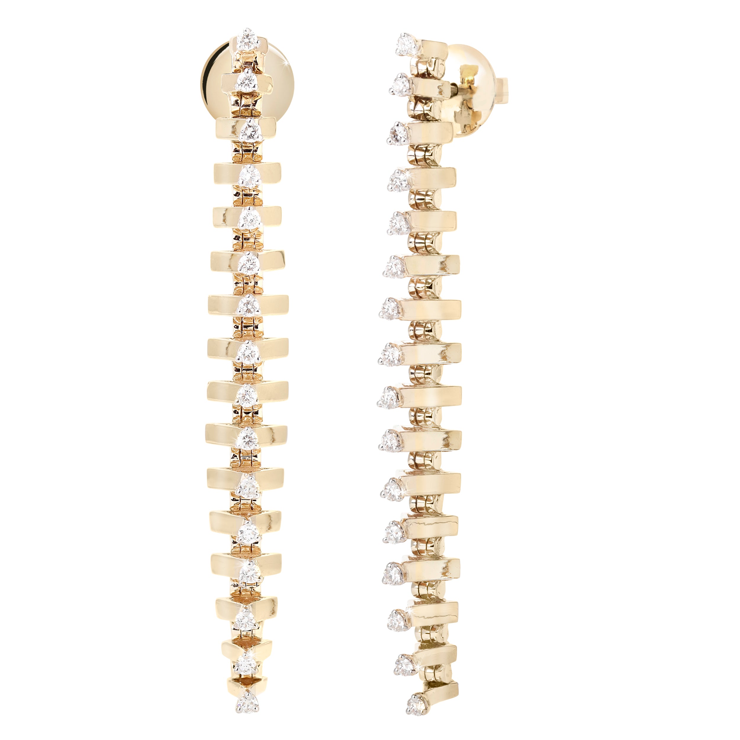 Tricone Line Drop Earrings Drop Earrings Ritique