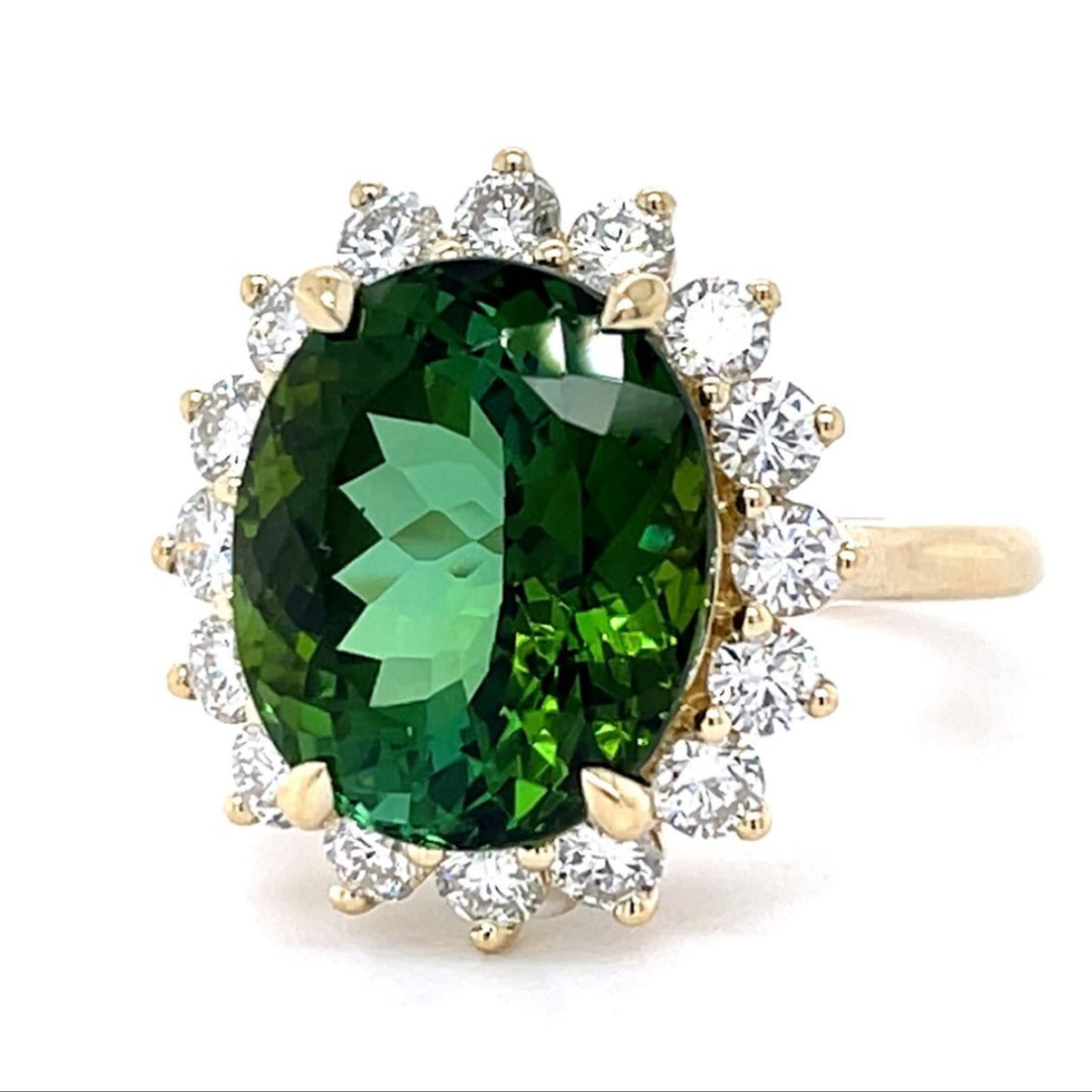 Vintage Oval Tourmaline Diamond Ring Statement Ring Roseark Vintage