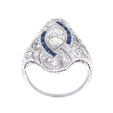 Original Art Deco European Diamond Ring Statement Ring Roseark Vintage