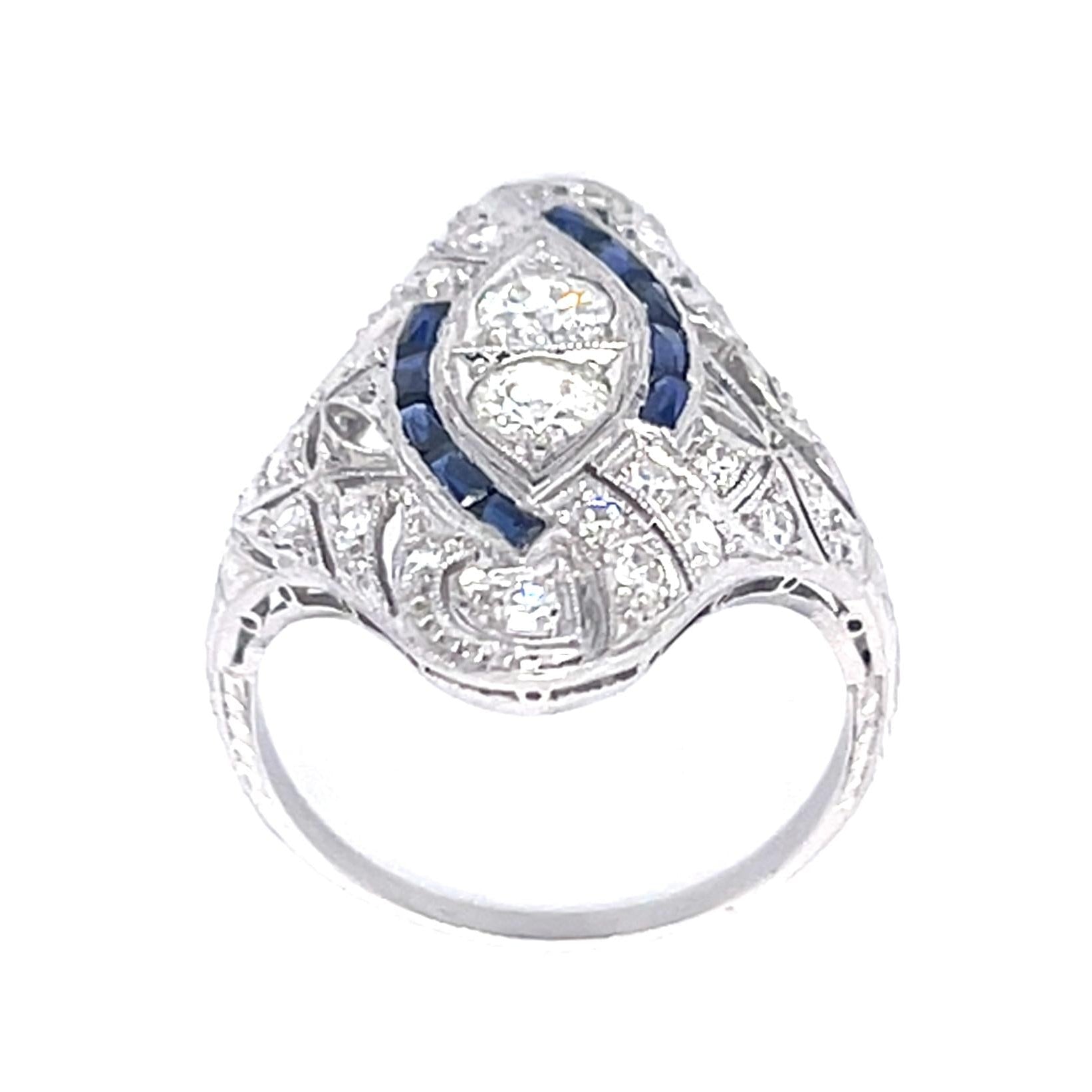 Original Art Deco European Diamond Ring Statement Ring Roseark Vintage