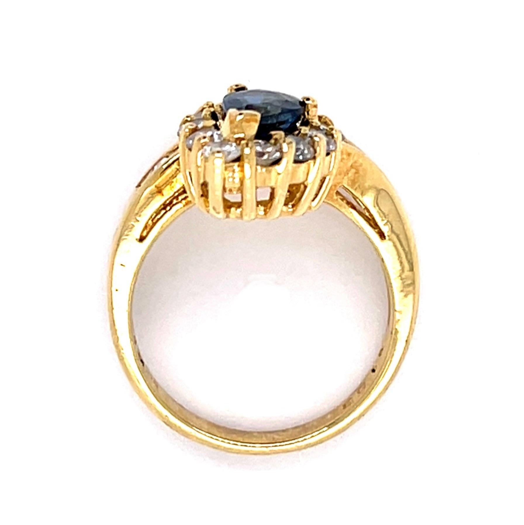 Sapphire Round Baguette Diamond Serpent Ring Statement Ring Roseark Vintage