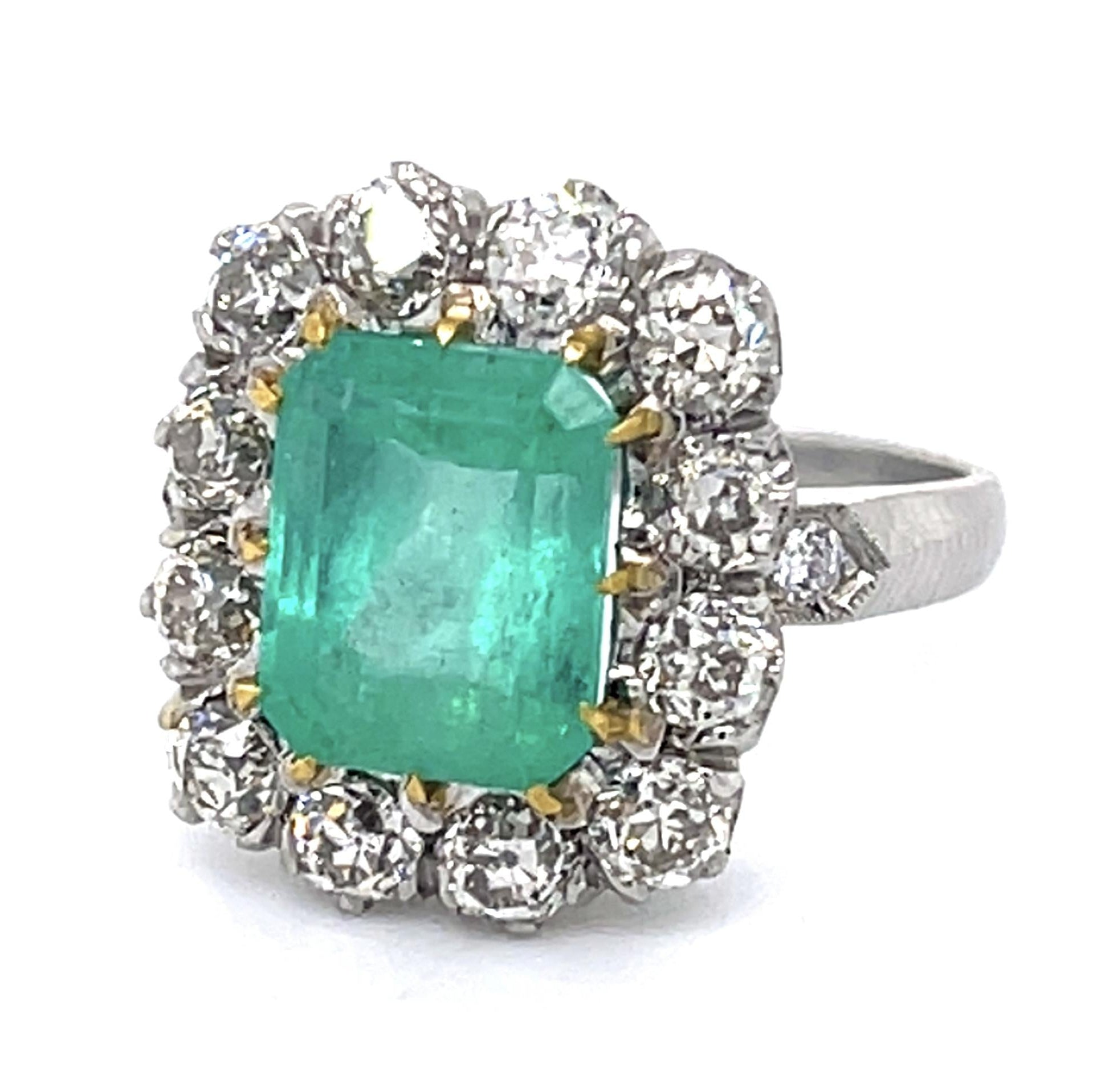 Emerald Old European Handmade Ring Statement Ring Roseark Vintage