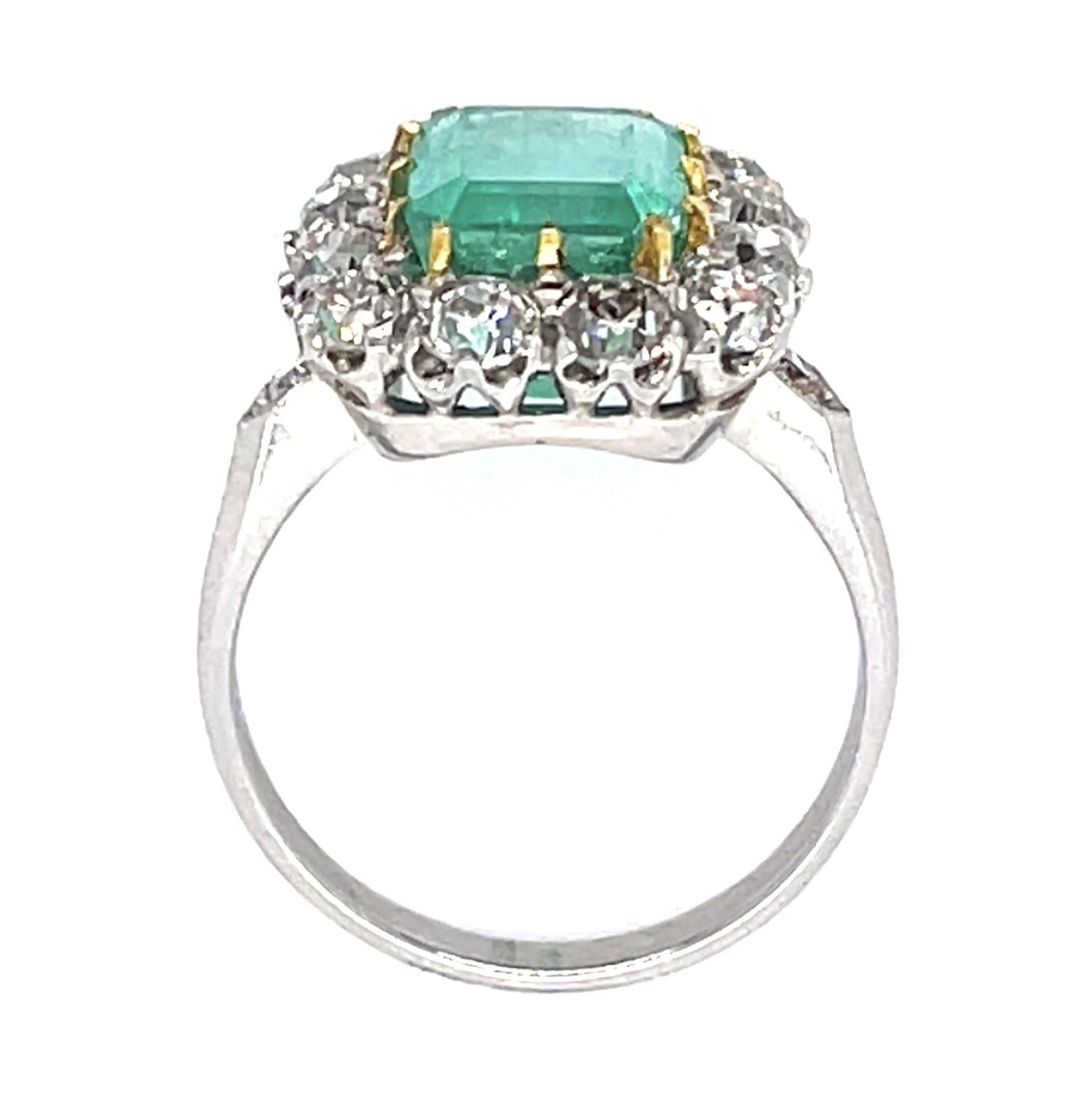 Emerald Old European Handmade Ring Statement Ring Roseark Vintage