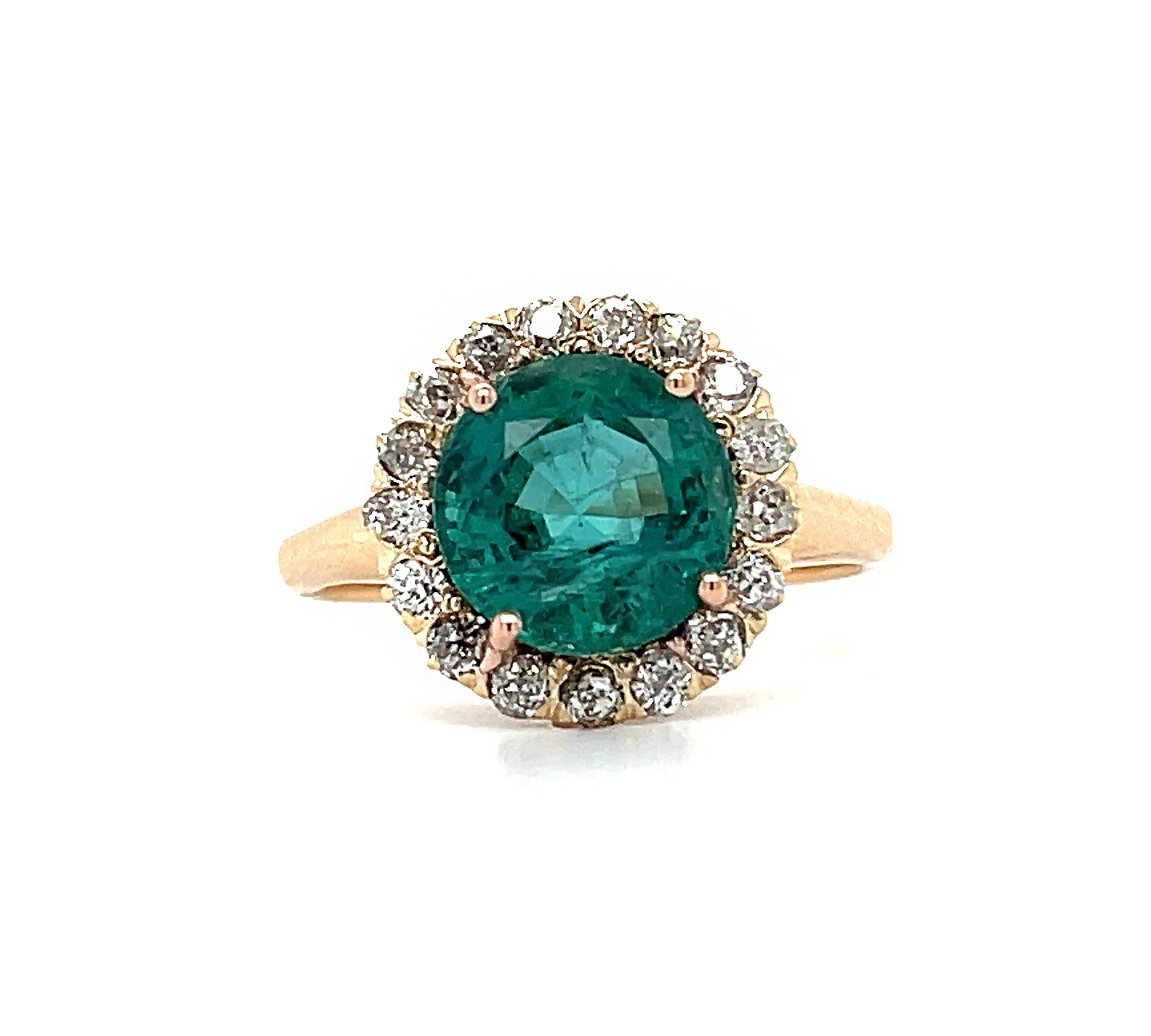 Victorian Era Emerald Antique Ring Statement Ring Roseark Vintage