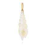Spiral Shell Pendant Maura Green White Mother of Pearl