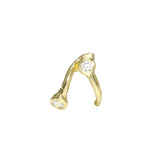 Split Half Hoop w/ Diamond Accents Stud Earrings Jaine K Designs Single