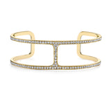 Diamond T-Cuff, Small Cuff Bracelet Karma El-Khalil Yellow Gold