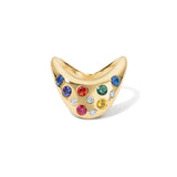 Big Zaha Rainbow Sapphire Diamond Ring Statement Ring Zahn-Z