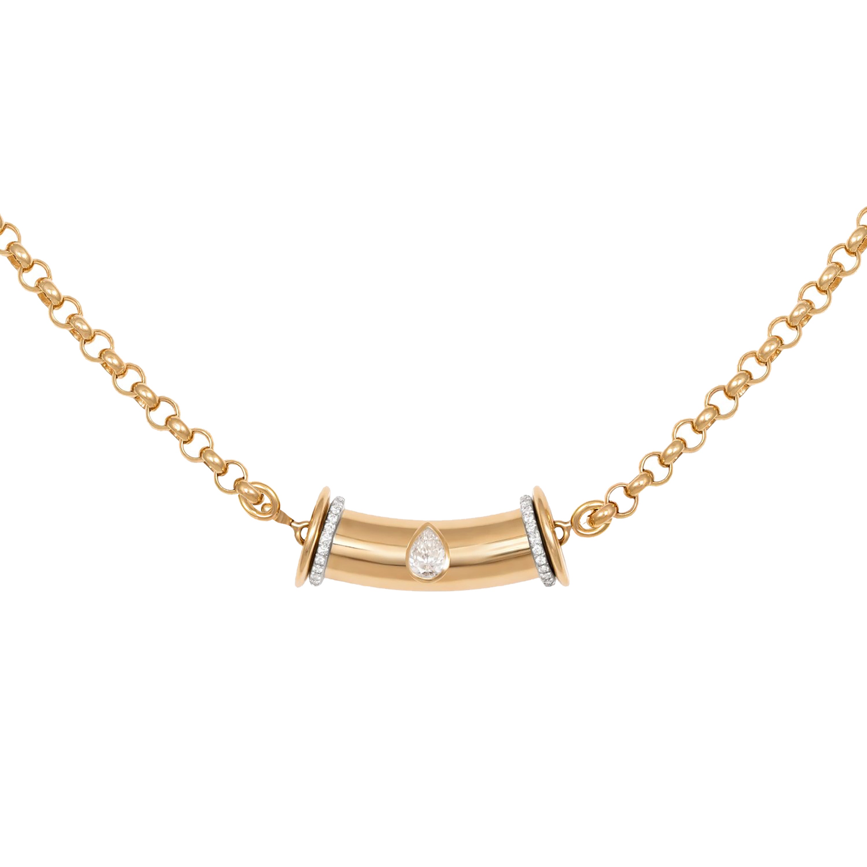 Warrior Princess Diamond Drop Necklace, Large Bar Necklace Latelier Nawbar