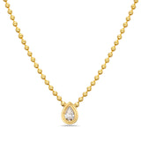 Pear-shape Double-Bezel Diamond Pendant Necklace Roseark Deux