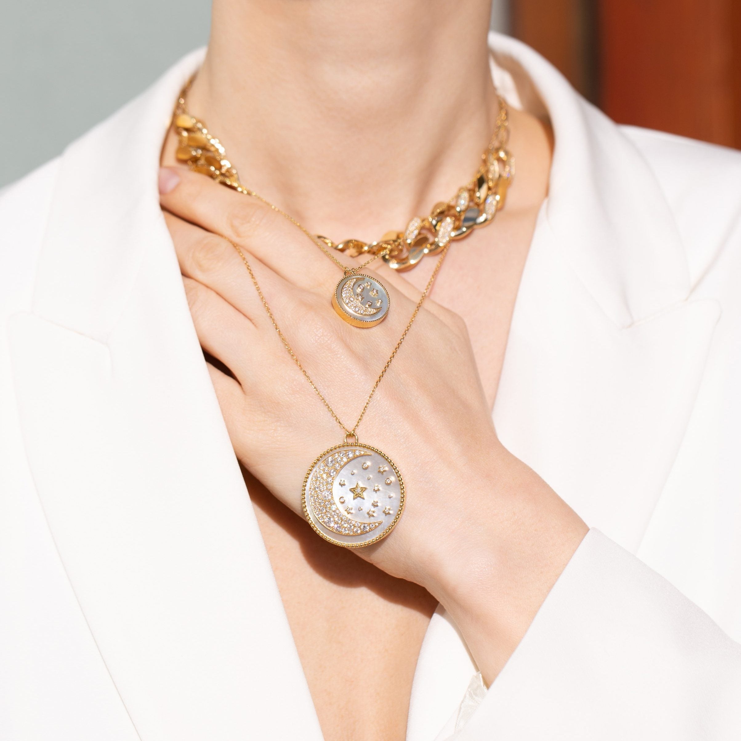 Moonlight Pendant Necklace, Large Statement Necklace Latelier Nawbar
