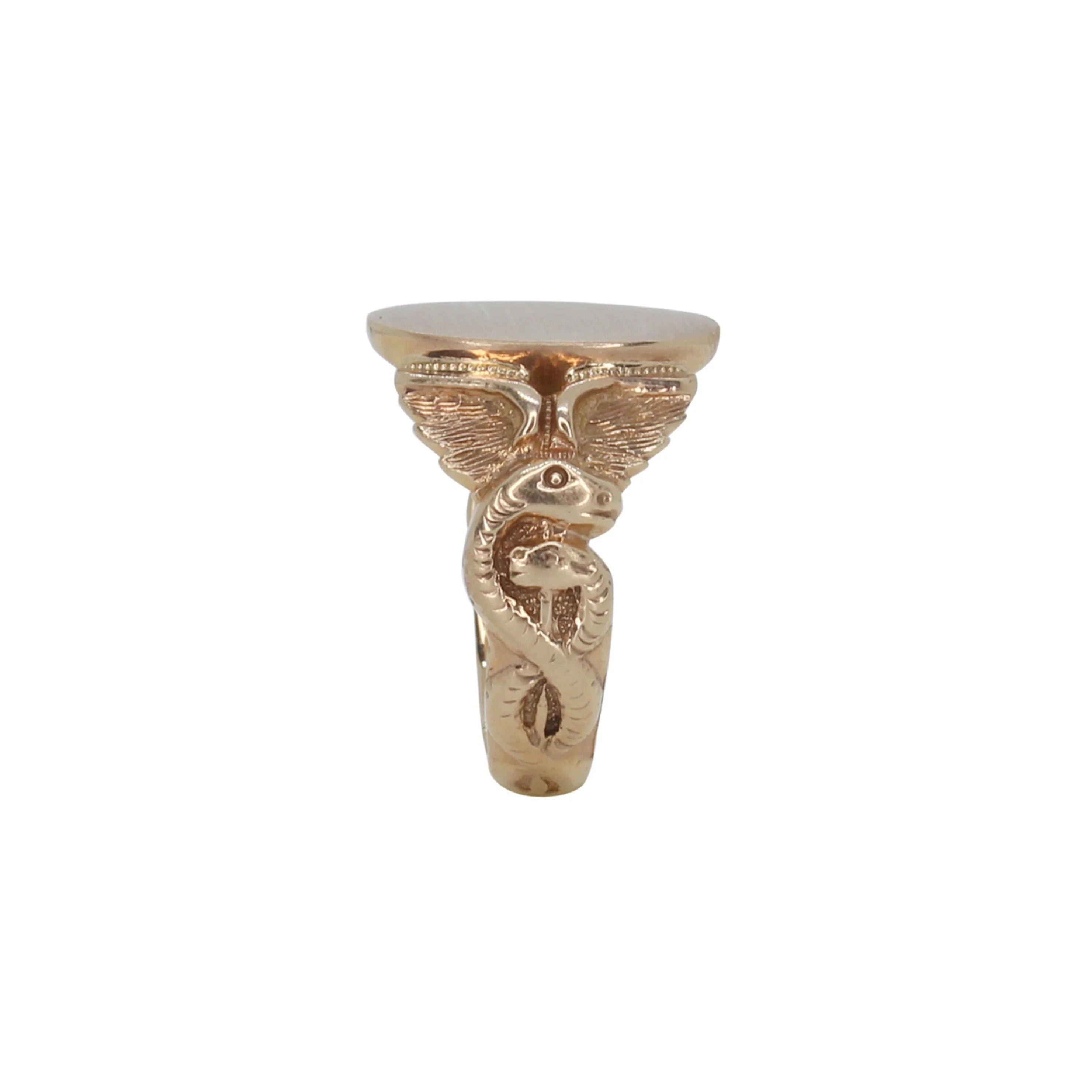 Caduceus Ring Signet Ring Roseark Deux
