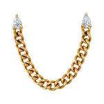 Cuban-Link Double-Pierce Diamond Earring Drop Earrings Roseark Deux