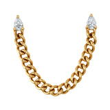 Cuban-Link Double-Pierce Diamond Earring Drop Earrings Roseark Deux