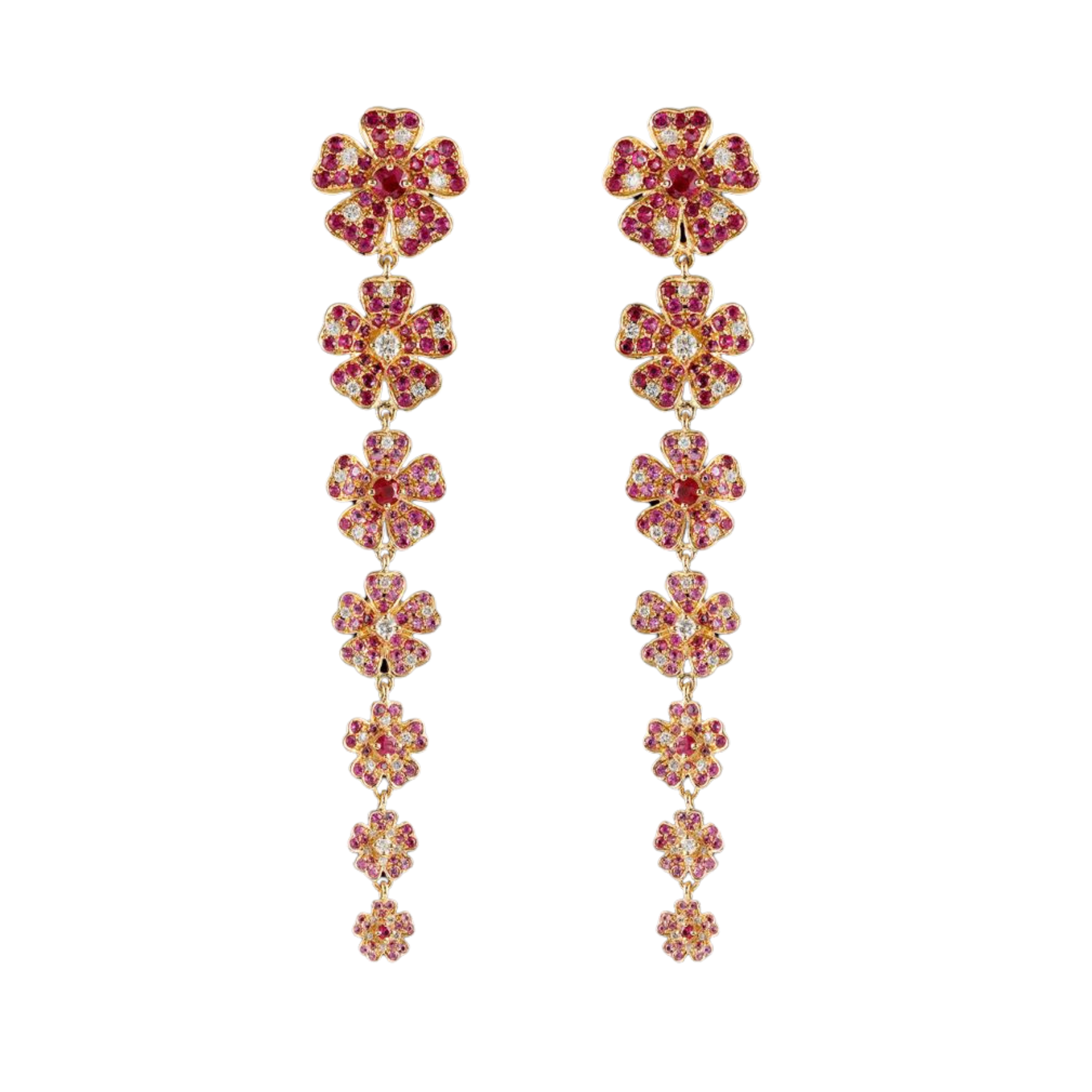 Ruby Flower Earrings Statement Earrings Hanut Singh   