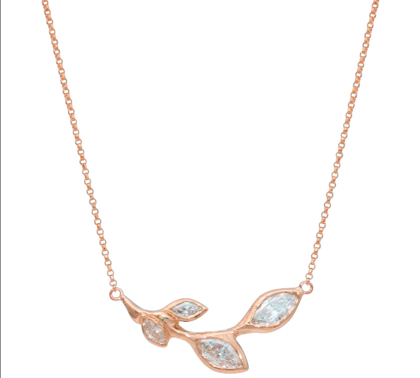 Four Petal Necklace Pendant Jaine K Designs Rose Gold  