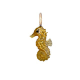 Pearl Seahorse Charm Charm Maura Green Gold Mother of Pearl