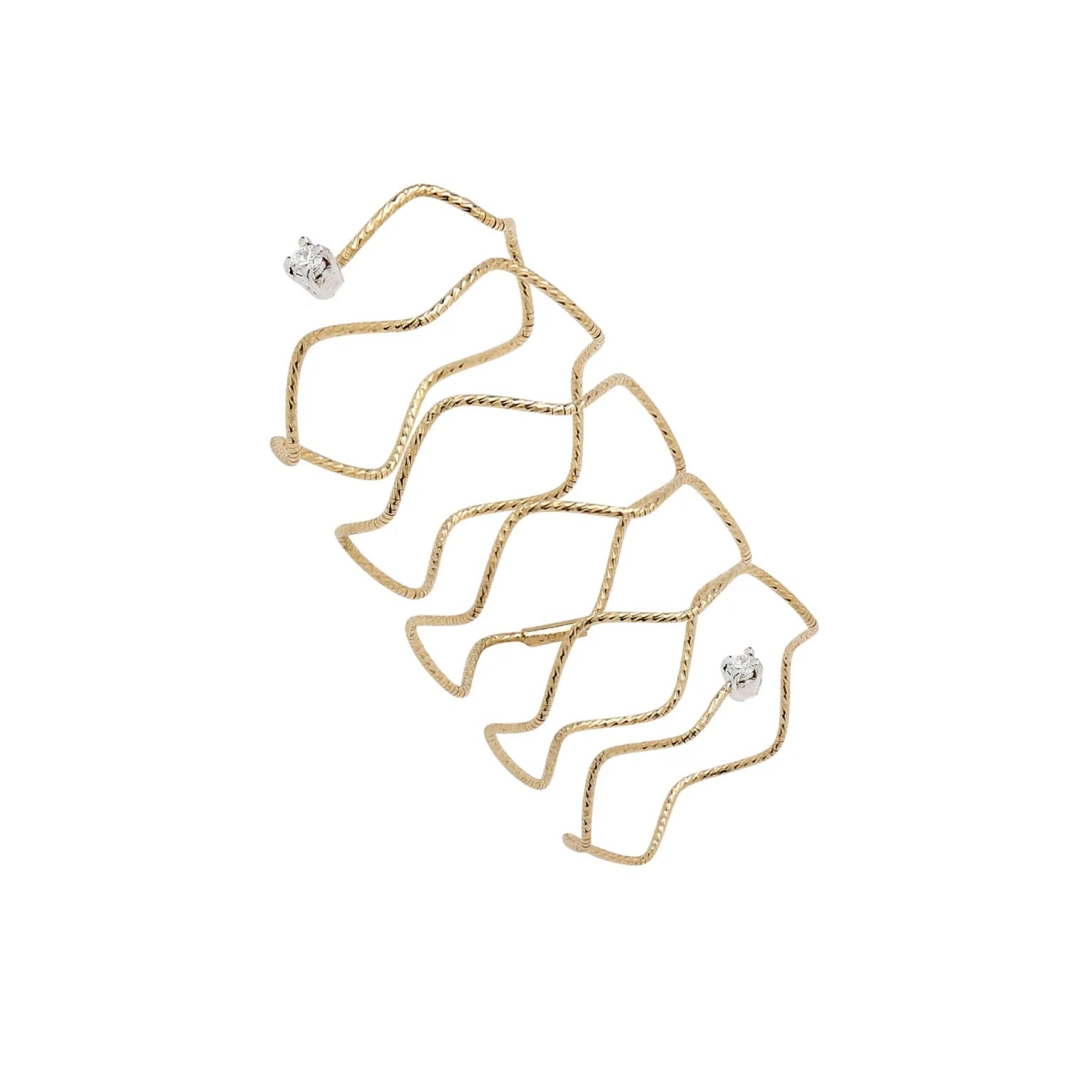 Wave Spiral Ring with Diamonds Ring Ritique