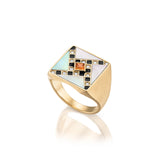 Sadaf Mosaic Square Signet Ring Signet Ring Zahn-Z