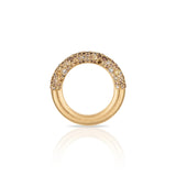 Sadaf Champagne Pave Rounded Band Band Ring Zahn-Z