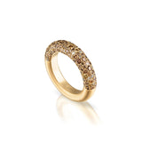 Sadaf Champagne Pave Rounded Band Band Ring Zahn-Z