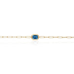 Emerald-Cut Bezel Stone Link Bracelet Bracelet Goshwara London Blue Topaz