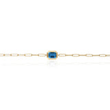 Emerald-Cut Bezel Stone Link Bracelet Bracelet Goshwara London Blue Topaz