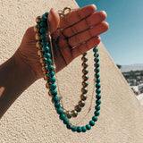 ELLA Malachite and Topaz Strand Choker Choker Necklace MAE + LANG