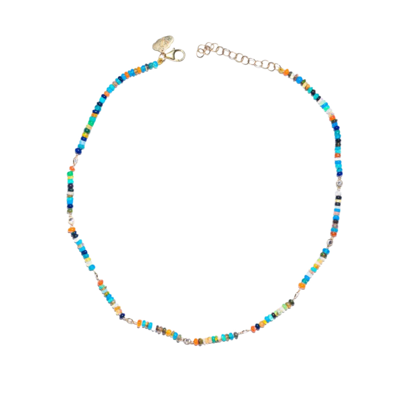 Ethiopian Opal Beaded Necklace Beaded Necklace The Finest Stack