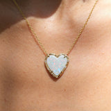 Opal Rainbow Heart Necklace Necklace Elisabeth Bell Jewelry   