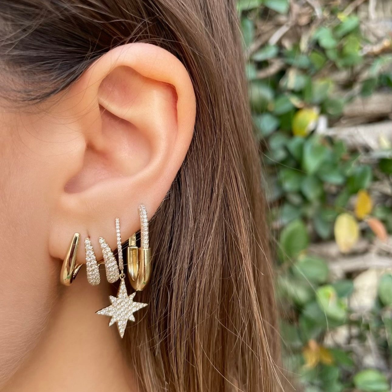 Pave Diamond Three-Point Ear Cuff Ear Cuff Earring Roseark Deux