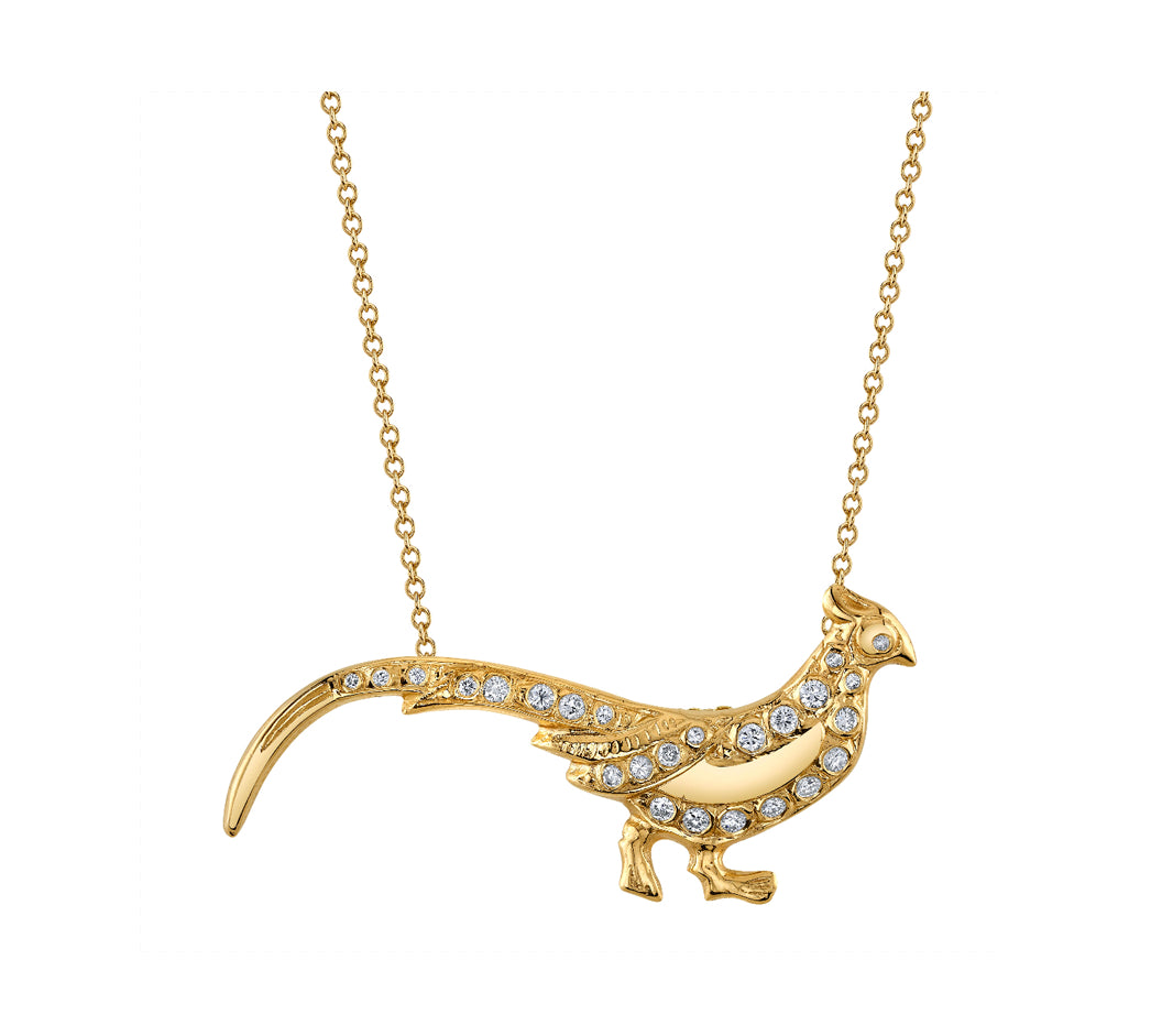 Pheasant Necklace Pendant Roseark Vintage