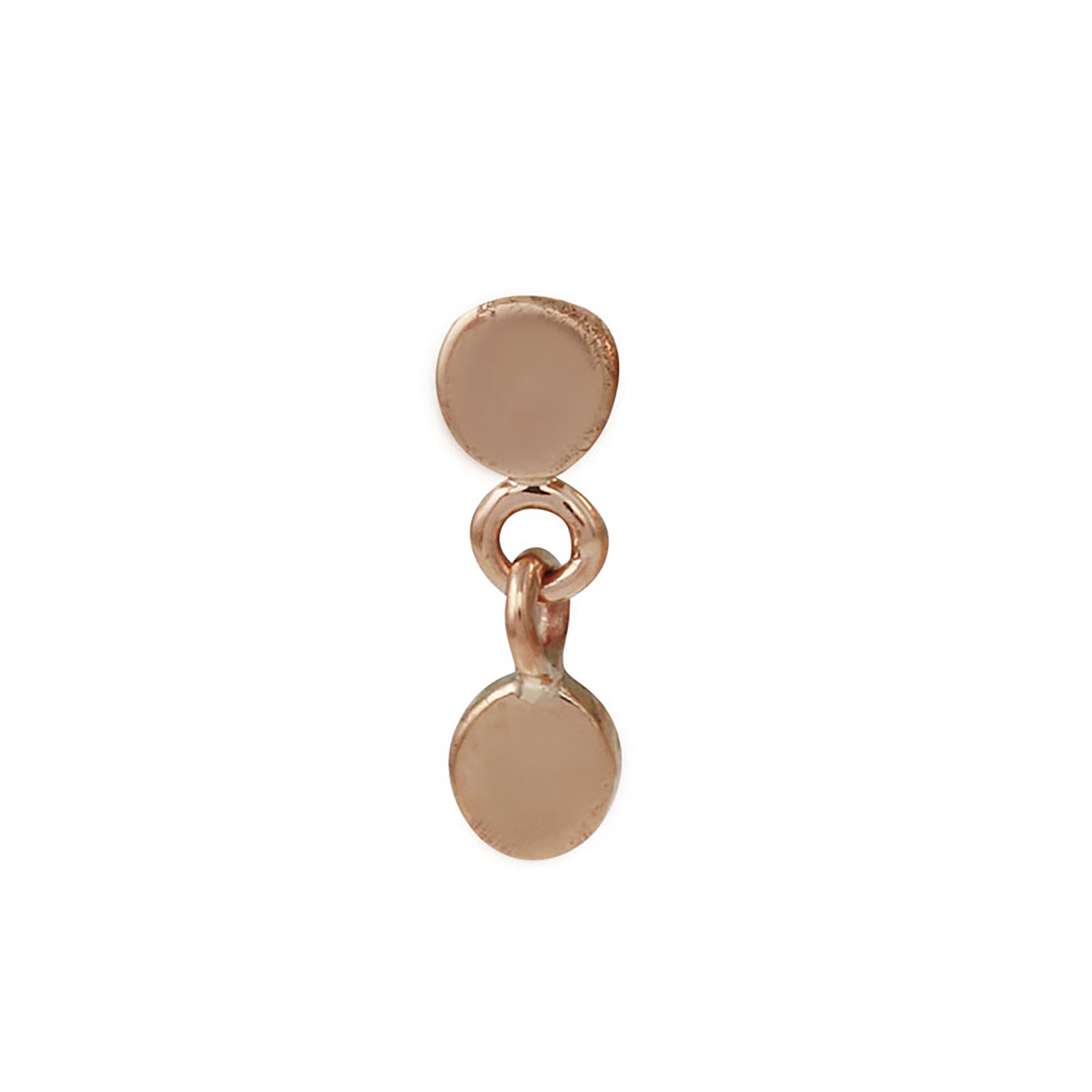 Double Circle Dangle Stud Stud Earrings Jaine K Designs Single Rose Gold